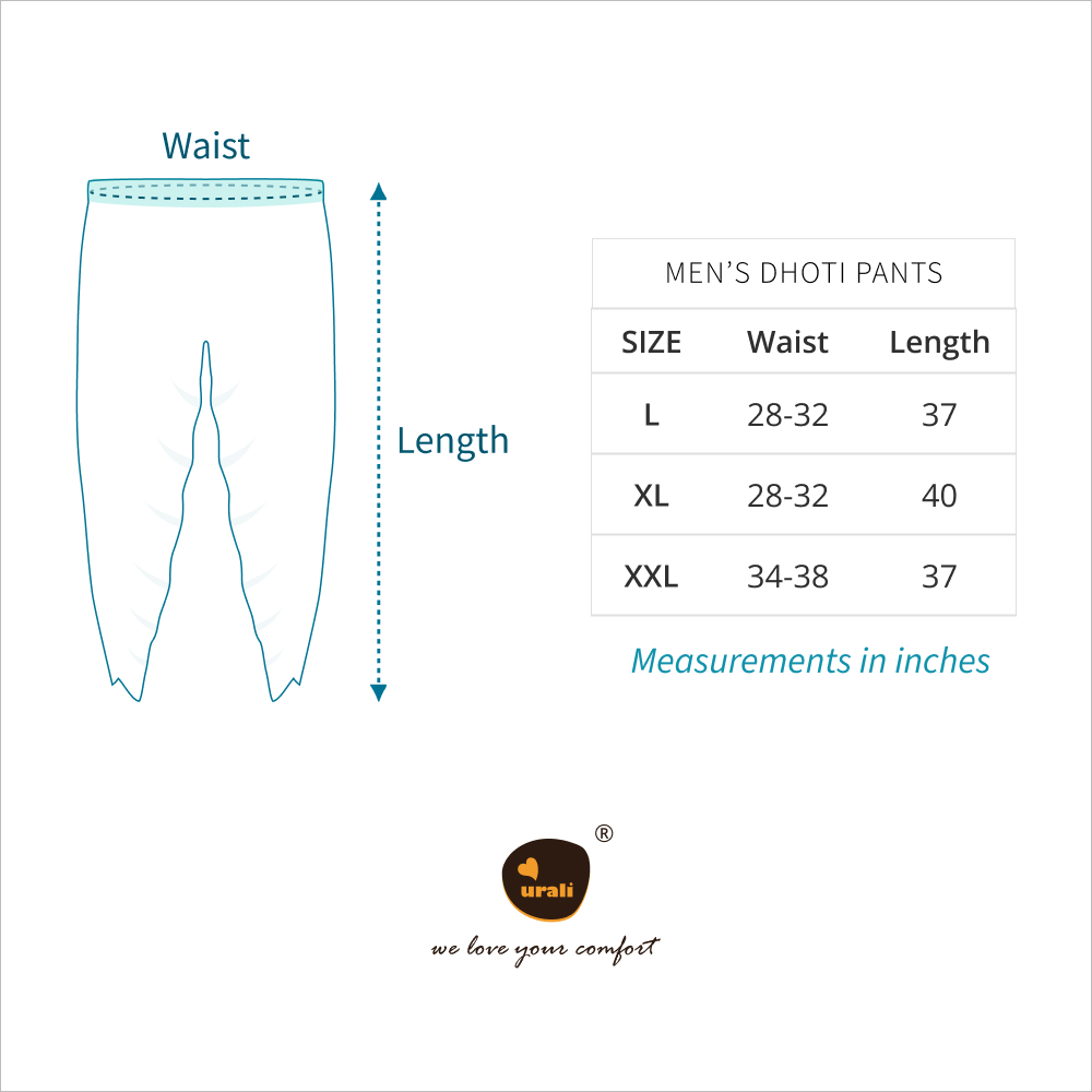 Urali® Men's 100% Cotton Dhoti Pants