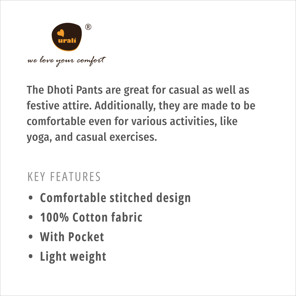 Urali® Men's 100% Cotton Dhoti Pants