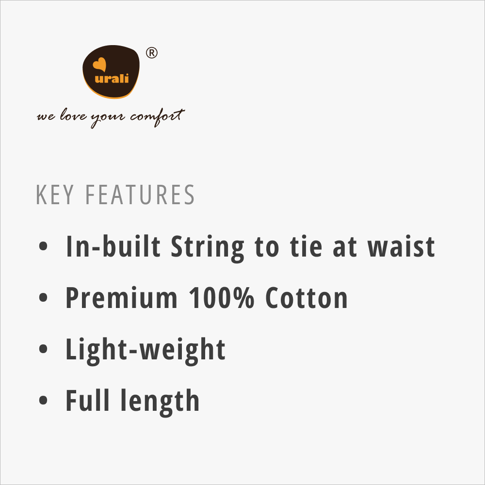 Urali® Jaipuri 100% Cotton Kaftan (Teal Blue, Free Size)