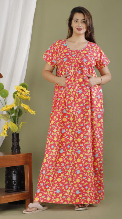 Urali® 100% Cotton Feeding / Maternity Night Gown (Coffee, XL) - Urali